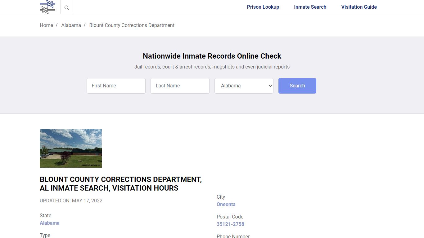 Blount County Corrections Department, AL Inmate Search ...